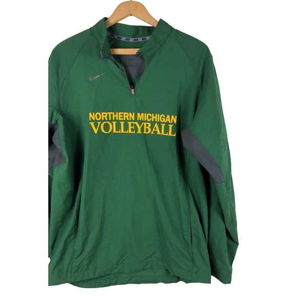 Northern Michigan Volleyball 1/4 Zip Pullover Jacket Small Green Mens - Picture 2 of 6